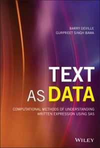 Book Cover for Text as Data by Barry De Ville, Gurpreet Singh Bawa