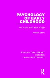 Book Cover for Psychology of Early Childhood by William Stern