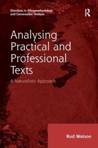Book Cover for Analysing Practical and Professional Texts by Rod Watson