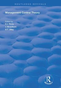 Book Cover for Management Control Theory by Anthony J Berry, Jane Broadbent, David T Otley