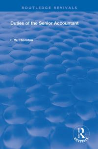 Book Cover for Duties of the Senior Accountant by F W Thornton