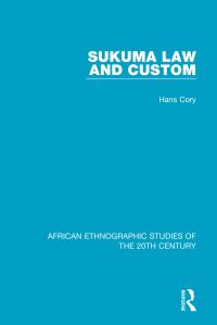 Book Cover for Sukuma Law and Custom by Hans Cory