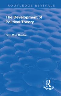 Book Cover for The Development of Political Theory by Otto von Gierke