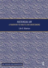 Book Cover for Multilingual Law by Colin D Robertson