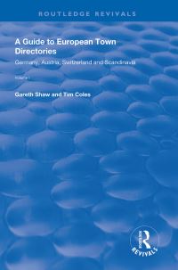 Book Cover for A Guide to European Town Directories. Vol. 1 Germany, Austria, Switzerland and Scandinavia by Gareth Shaw, Tim Coles
