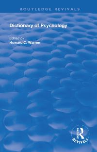 Book Cover for Dictionary of Psychology by Howard C Warren