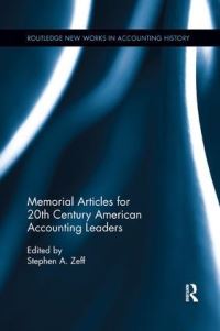Book Cover for Memorial Articles for 20th Century American Accounting Leaders by Stephen A Zeff