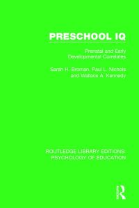 Book Cover for Preschool IQ by Sarah H. Broman, Paul L. Nichols, Wallace A. Kennedy