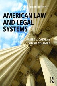 Book Cover for American Law and Legal Systems by James V Calvi, Susan Coleman