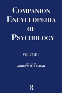 Book Cover for Companion Encyclopedia of Psychology. Volume One by Andrew M Colman
