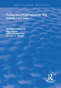 Book Cover for Policy and Pragmatism in the Conflict of Laws by Michael J Whincop, Mary Keyes, Richard Posner