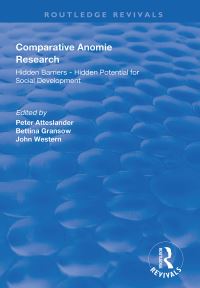 Book Cover for Comparative Anomie Research by Peter M Atteslander, Bettina Gransow, John Western
