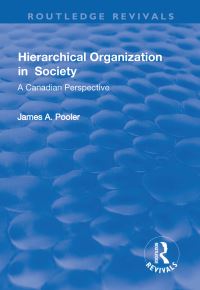 Book Cover for Hierarchical Organization in Society by James A Pooler