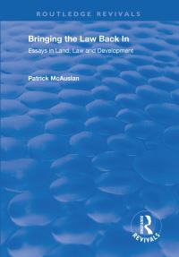 Book Cover for Bringing the Law Back In by Patrick McAuslan