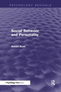 Book Cover for Social Behavior and Personality by Arnold H Buss