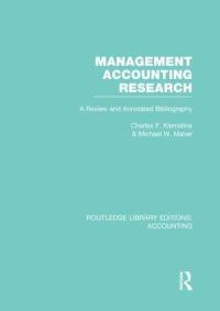 Book Cover for Management Accounting Research by Charles F. Klemstine, Michael Maher