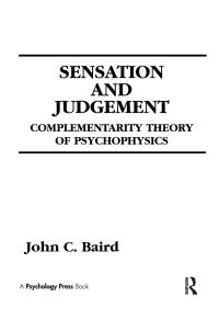 Book Cover for Sensation and Judgment by John C Baird