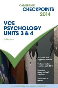 Book Cover for Cambridge Checkpoints VCE Psychology Units 3 and 4 2014 Book by Max Jory