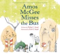 Book Cover for Amos McGee Misses the Bus by Philip Christian Stead