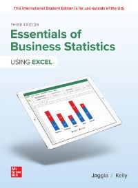 Book Cover for Essentials of Business Statistics ISE by Sanjiv Jaggia, Alison Kelly