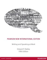 Book Cover for Writing & Speaking at Work by Edward Bailey