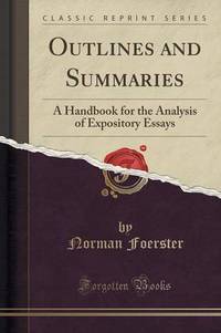 Book Cover for Outlines and Summaries by Norman Foerster
