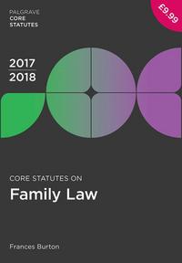Book Cover for Core Statutes on Family Law 2017-18 by Frances Burton