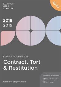 Book Cover for Core Statutes on Contract, Tort & Restitution 2018-19 by Graham Stephenson