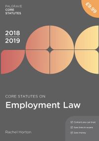Book Cover for Core Statutes on Employment Law 2018-19 by Rachel Horton