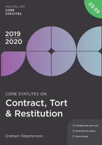 Book Cover for Core Statutes on Contract, Tort & Restitution 2019-20 by Graham Stephenson