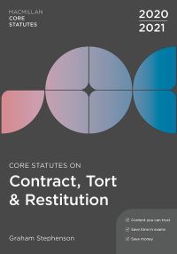 Book Cover for Core Statutes on Contract, Tort and Restitution by Graham Stephenson