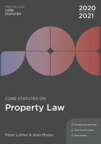 Book Cover for Core Statutes on Property Law 2020-21 by Peter Luther, Alan Moran