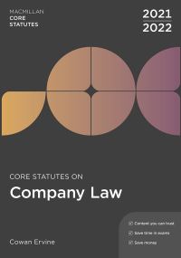 Book Cover for Core Statutes on Company Law 2021-22 by W C H Ervine
