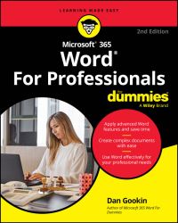 Book Cover for Microsoft 365 Word for Professionals for Dummies by Dan Gookin