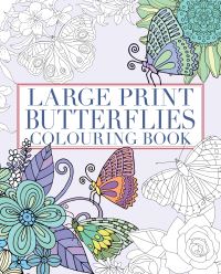 Book Cover for Large Print Butterflies Colouring Book by Tansy Willow