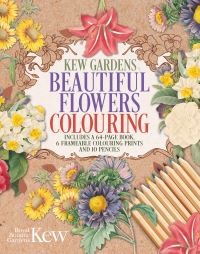 Book Cover for The Kew Gardens Beautiful Flowers Colouring Kit by The Royal Botanic Gardens Kew