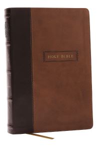Book Cover for KJV Holy Bible With Apocrypha and 73,000 Center-Column Cross References, Brown Leathersoft, Red Letter, Comfort Print (Thumb Indexed) by Thomas Nelson