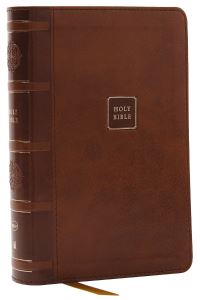 Book Cover for NKJV Compact Paragraph-Style Bible W/ 43,000 Cross References, Brown Leathersoft, Red Letter, Comfort Print: by Thomas Nelson