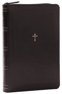 Book Cover for NKJV Compact Paragraph-Style Bible W/ 43,000 Cross References, Black Leathersoft With Zipper, Red Letter, Comfort Print: by Thomas Nelson