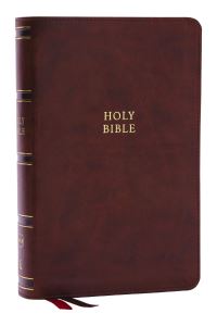 Book Cover for NKJV, Single-Column Reference Bible, Verse-by-Verse, Brown Leathersoft, Red Letter, Comfort Print by Thomas Nelson