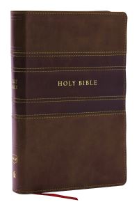 Book Cover for NKJV Personal Size Large Print Bible With 43,000 Cross References, Brown Leathersoft, Red Letter, Comfort Print (Thumb Indexed) by Thomas Nelson