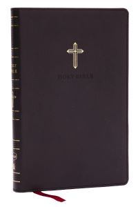 Book Cover for NKJV Holy Bible, Ultra Thinline, Black Leathersoft, Red Letter, Comfort Print by Thomas Nelson