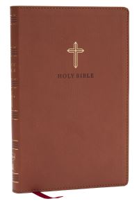 Book Cover for NKJV Holy Bible, Ultra Thinline, Brown Leathersoft, Red Letter, Comfort Print by Thomas Nelson