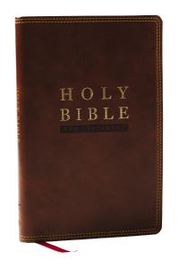 Book Cover for NKJV Super Giant Print New Testament, Brown Leathersoft, Red Letter, Comfort Print (Thumb Indexed) by 
