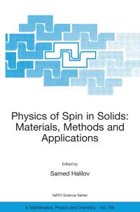 Book Cover for Physics of Spin in Solids by Samed Halilov