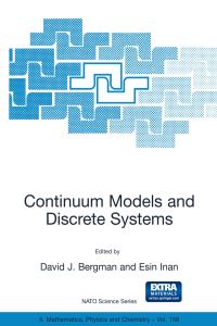 Book Cover for Continuum Models and Discrete Systems by David J Bergman, Esin Inan