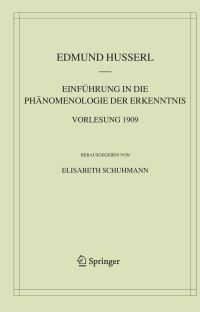 Book Cover for EINFÜHRUNG IN DIE PHÅNOMENOLOGIE DER ERKENNTNIS by Edmund Husserl