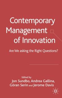 Book Cover for Contemporary Management of Innovation by Jon Sundbo