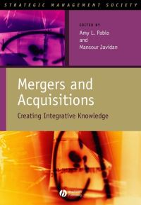 Book Cover for Mergers and Acquisitions by Amy L Pablo, Mansour Javidan