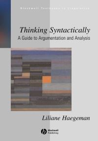Book Cover for Thinking Syntactically by Liliane M V Haegeman
